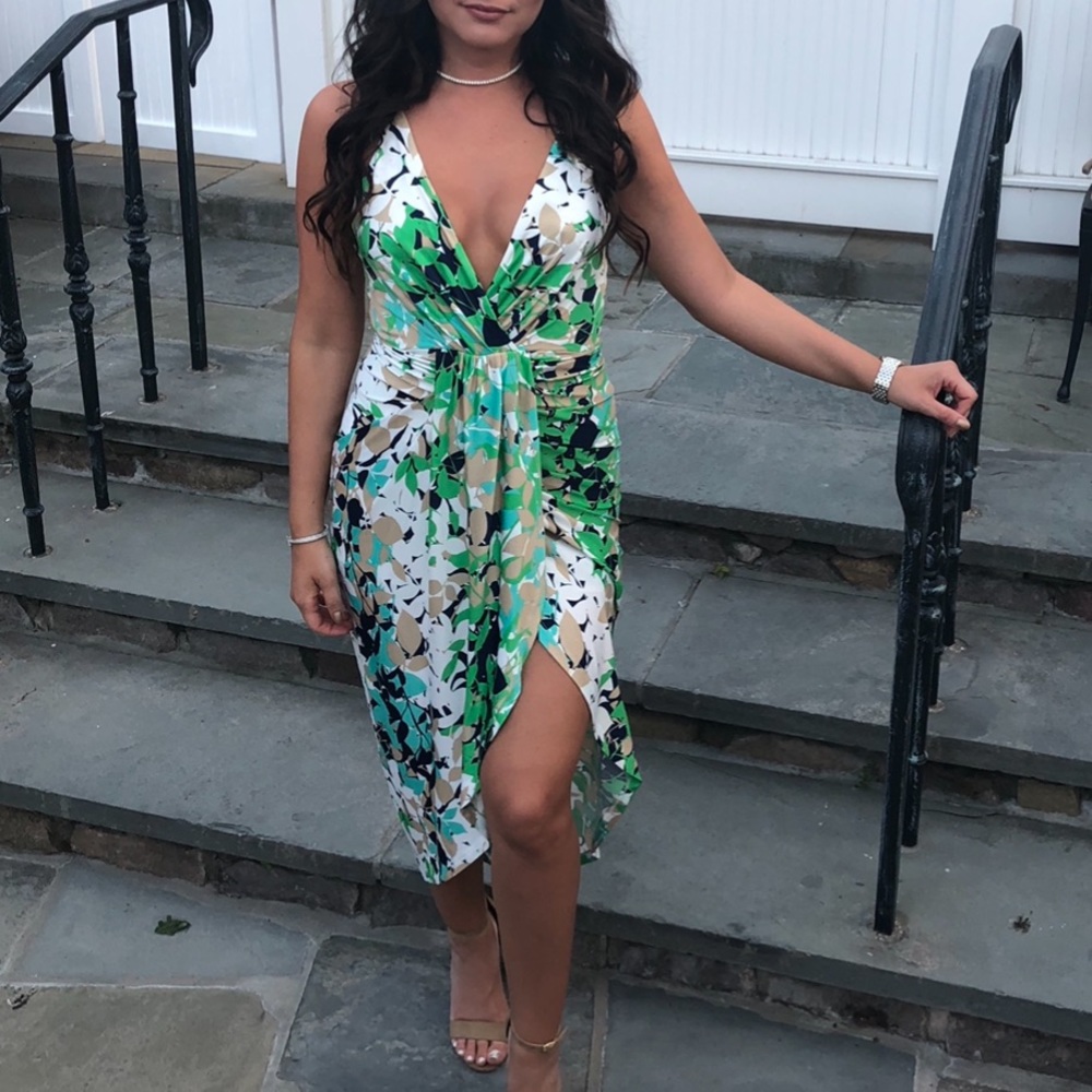 Fashion Nova Floral Midi High Low Dress